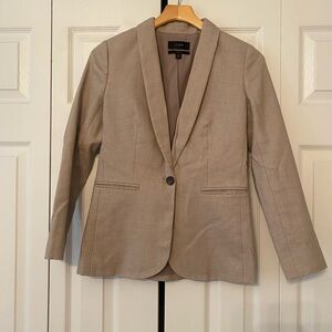 J. Crew Taupe Shawl Collar Single-Button Blazer